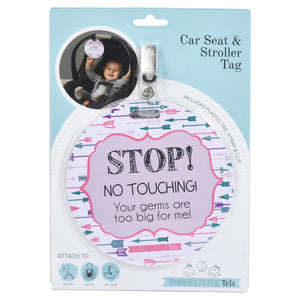 No Touching Car Seat and Stroller Tag - Pink Arrows