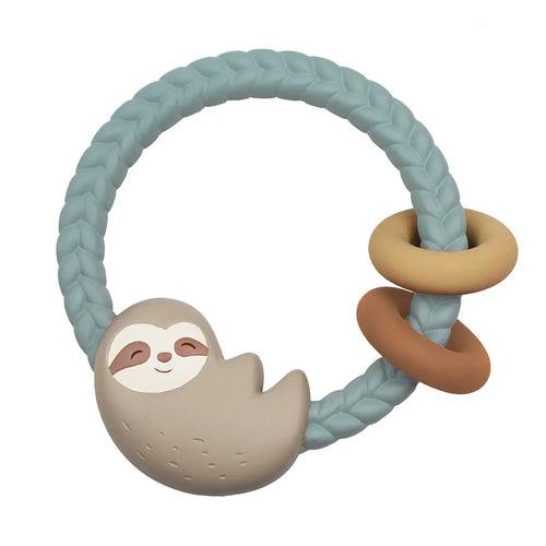 Itzy Ritzy Rattle with Teething Rings - Sloth