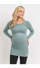 Load image into Gallery viewer, Long Sleeve Teal Maternity Tunic