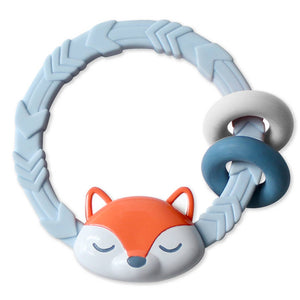 Itzy Ritzy Rattle with Teething Rings - Fox