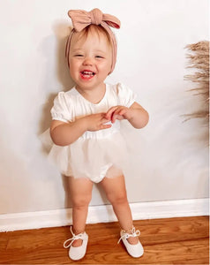 Kami Puff Baby Tutu Romper - Cream