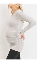 Load image into Gallery viewer, Long Sleeve  Maternity Tunic - Heather Grey