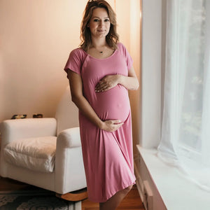Mama Labor Delivery Maternity & Nursing Gown - Rose