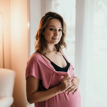 Load image into Gallery viewer, Mama Labor Delivery Maternity &amp; Nursing Gown - Rose