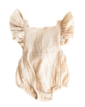 Load image into Gallery viewer, Shiloh Ruffle Back Baby Romper - Crushed Ivory
