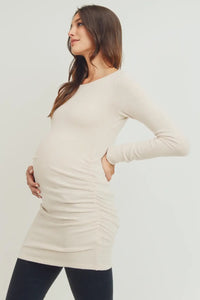 Long Sleeve Maternity Tunic - Cotton