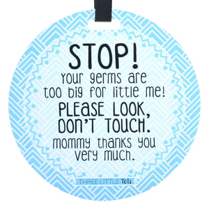 No Touching Car Seat and Stroller Tag - Blue