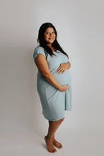 Load image into Gallery viewer, Mama Labor Delivery Maternity &amp; Nursing Gown - Blue Bird