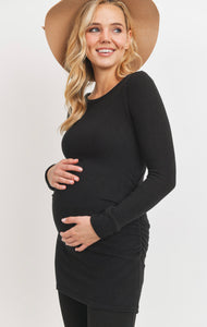 Long Sleeve Black Maternity Tunic