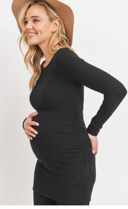 Long Sleeve Black Maternity Tunic