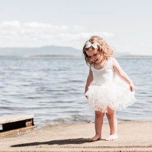 White Glitter 1st Birthday Headband