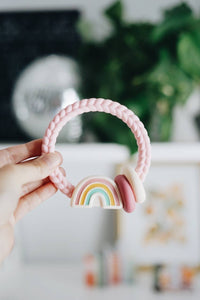 Itzy Ritzy Rattle with Teething Rings - Rainbow