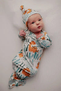 Baby Knotted Gown - Dinosaur