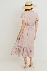 Rayon Gauze With Ruffled Ends Maternity Dress