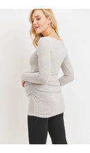 Load image into Gallery viewer, Long Sleeve  Maternity Tunic - Heather Grey