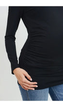Load image into Gallery viewer, Jersey Long Sleeve Maternity Top - Black