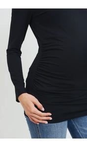 Jersey Long Sleeve Maternity Top - Black