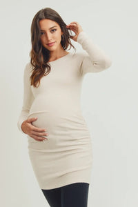 Long Sleeve Maternity Tunic - Cotton
