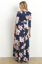 Load image into Gallery viewer, Lexi 3/4 Sleeve Maternity Dress - Navy &amp; Pink