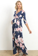 Load image into Gallery viewer, Lexi 3/4 Sleeve Maternity Dress - Navy &amp; Pink