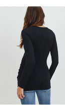 Load image into Gallery viewer, Jersey Long Sleeve Maternity Top - Black