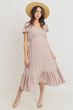 Load image into Gallery viewer, Rayon Gauze With Ruffled Ends Maternity Dress
